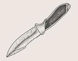 combate de cuchillo de ilustración con estilo antiguo vector