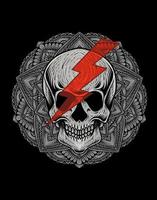 illustration baddas lightning skull head - Perfect for T-shirt Poste ,Hoodie vector