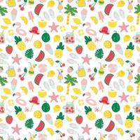 Summer beach seamless pattern. vacation, holiday, relax, tourism, travel background vector