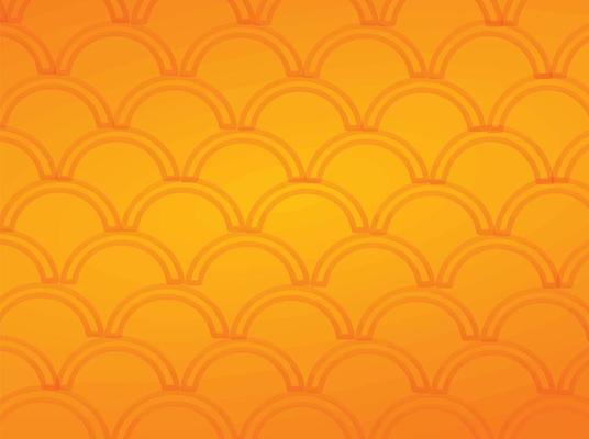 Orange red golden yellow color wave round abstract pattern vintage retro circle geometric creative graphic design fashion decoration texture fabric element print art drawing beautiful