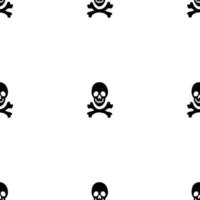 Black skeletons in various poses pattern. Halloween design. Perfect for fall, holidays, fabric, textile. Seamless repeat swatch. vector