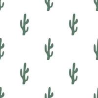 Cute hand drawn cactuses seamless pattern. Mexican symbol. Wild West theme. Hand drawn colored trendy Vector print.