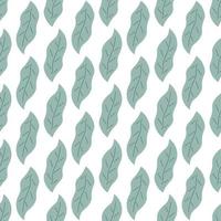 Leafs seamless pattern. Vector hand drawn botanical illustration. Pretty scandi style for fabric, textile, wallpaper. Digital paper in white background