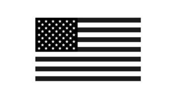 American flag with black and white color vector illustration