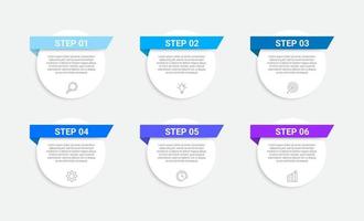 timeline infographic design with icons and 6 options or steps. infographics for business concept vector