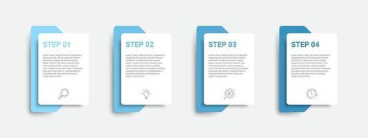 timeline infographic design with icons and 4 options or steps. infographics for business concept vector