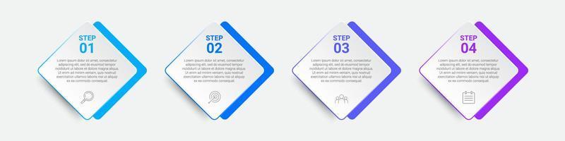 diseño infográfico de línea de tiempo con iconos y 4 opciones o pasos. infografía para el concepto de negocio vector