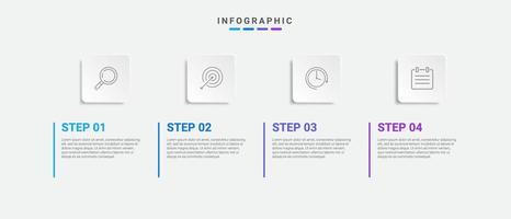 diseño infográfico con iconos y 4 opciones o pasos. infografía para el concepto de negocio vector