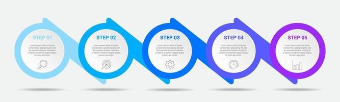 timeline infographic design with icons and 5 options or steps. infographics for business concept vector