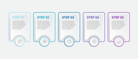 diseño infográfico con iconos y 5 opciones o pasos. infografía para el concepto de negocio vector