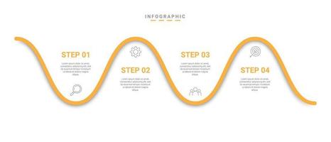 diseño infográfico de línea de tiempo con iconos y 4 opciones o pasos. infografías para empresas vector