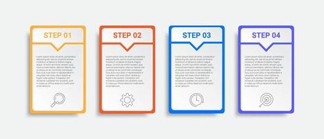 timeline infographic design with icons and 4 options or steps vector