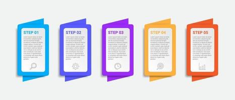 timeline infographic design with icons and 5 options vector