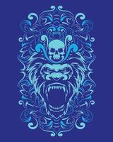 ilustración de arte kong y diseño de camiseta premium vector