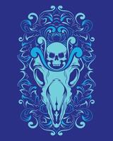 Animal Skull artwork illustration and t shirt design Premium Vector