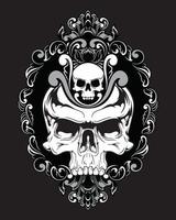 Skull artwork illustration and t shirt design Premium Vector