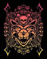 ilustración de ilustraciones de tigre y diseño de camiseta vector premium