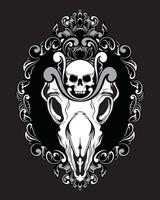 Animal Skull artwork illustration and t shirt design Premium Vector