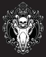 Animal Skull artwork illustration and t shirt design Premium Vector