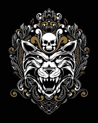Tiger artwork illustration and t shirt design Premium Vector