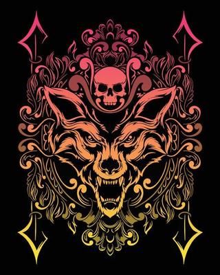 wolf artwork illustration and t shirt design Premium Vector