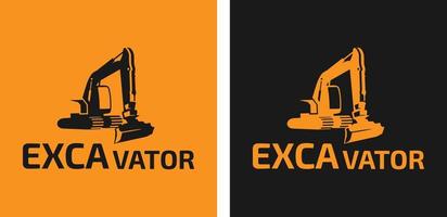 Logo for a construction company. Excavator logo. Linear logo. vector