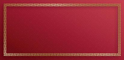 Chinese frame with oriental Asian elements on color background vector