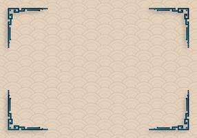 Chinese frame with oriental Asian elements on color background vector