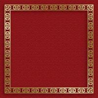 Chinese frame with oriental Asian elements on color background vector