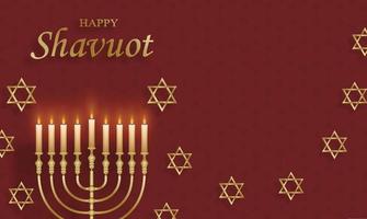 Happy Shavuot card with nice and creative jewish symbols vector