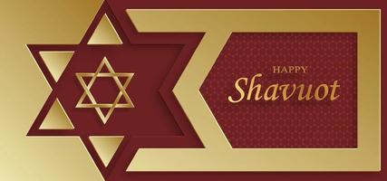 tarjeta feliz shavuot con símbolos judíos agradables y creativos vector