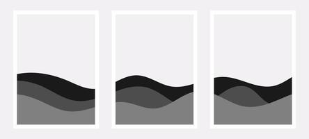 Abstract wave mountain for home decor. Abstract art print. Mountain and wave art print. Wave mountain home decor. vector