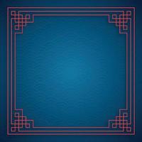 Chinese frame with oriental Asian elements on color background vector