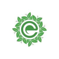 logo letter e or C abstract in crop circle vector