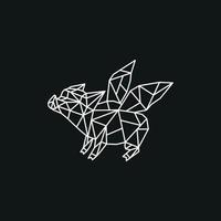 flying pig logo in geometric style vector