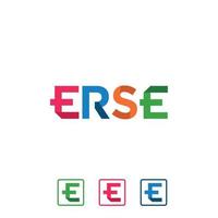 logo font E that says erse full color vector