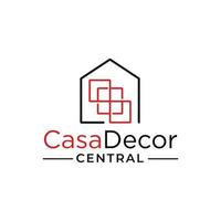 logotipo de decoración del hogar con ventana abstracta vector