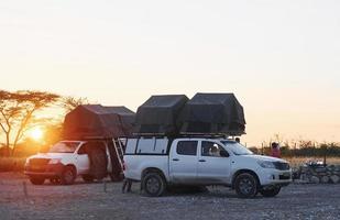 Touristic cars in the deserts of Africa, Namibia photo