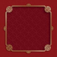 Chinese frame with oriental Asian elements on color background vector