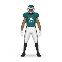 3D realistic American football player vector