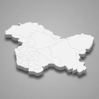 3d map state of India vector