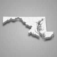 3d map state of United States vector