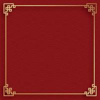 Chinese frame with oriental Asian elements on color background vector