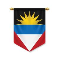 3d realistic pennant with flagn vector
