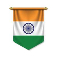 3d realistic pennant with flagn vector