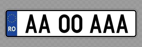 Vehicle number plate. vector