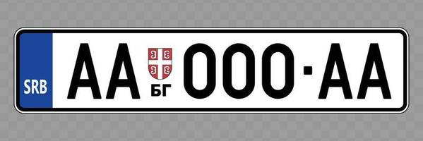 Vehicle number plate. vector