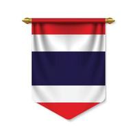 3d realistic pennant with flagn vector