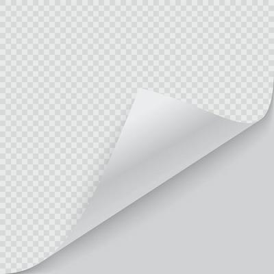 Curled corner of paper with shadow