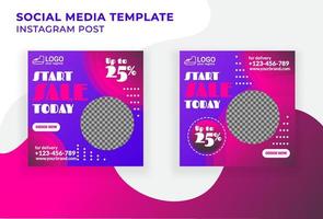 Shoe product social media post banner template. vector